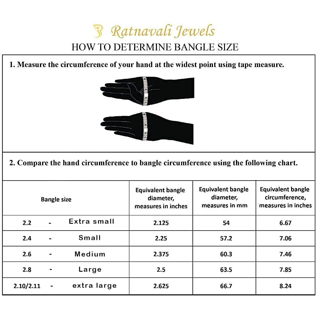 Ratnavali Jewels Rose Gold Plated American Diamond White Traditional Bangles for Women/Girls RV3386RG-2.10
