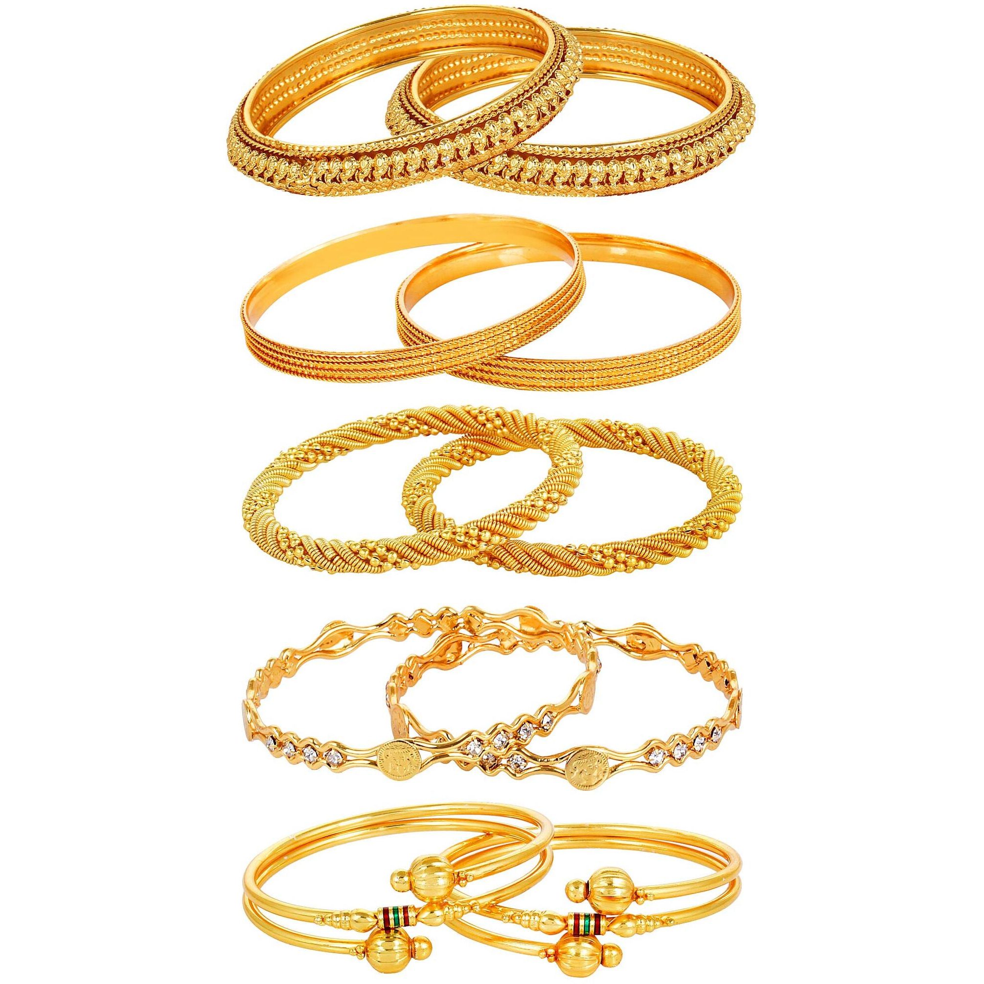 YouBella Combo Of Five Trendy Bangles Jewellery For Girls/Women (2.6)