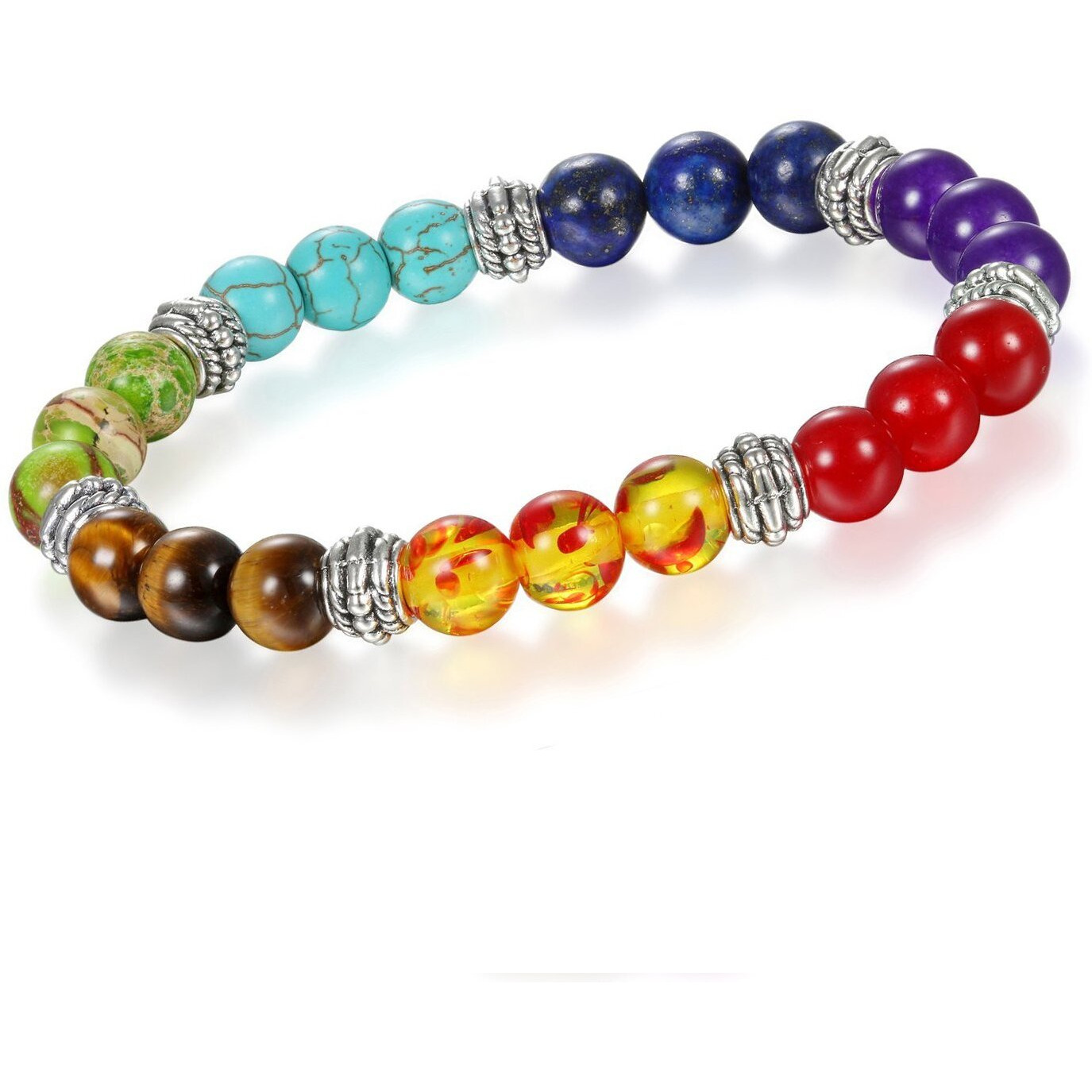 Young & Forever Gift Crystal Gemstone Reiki Healing Beads Bracelet for Men and Women (8-9 mm)