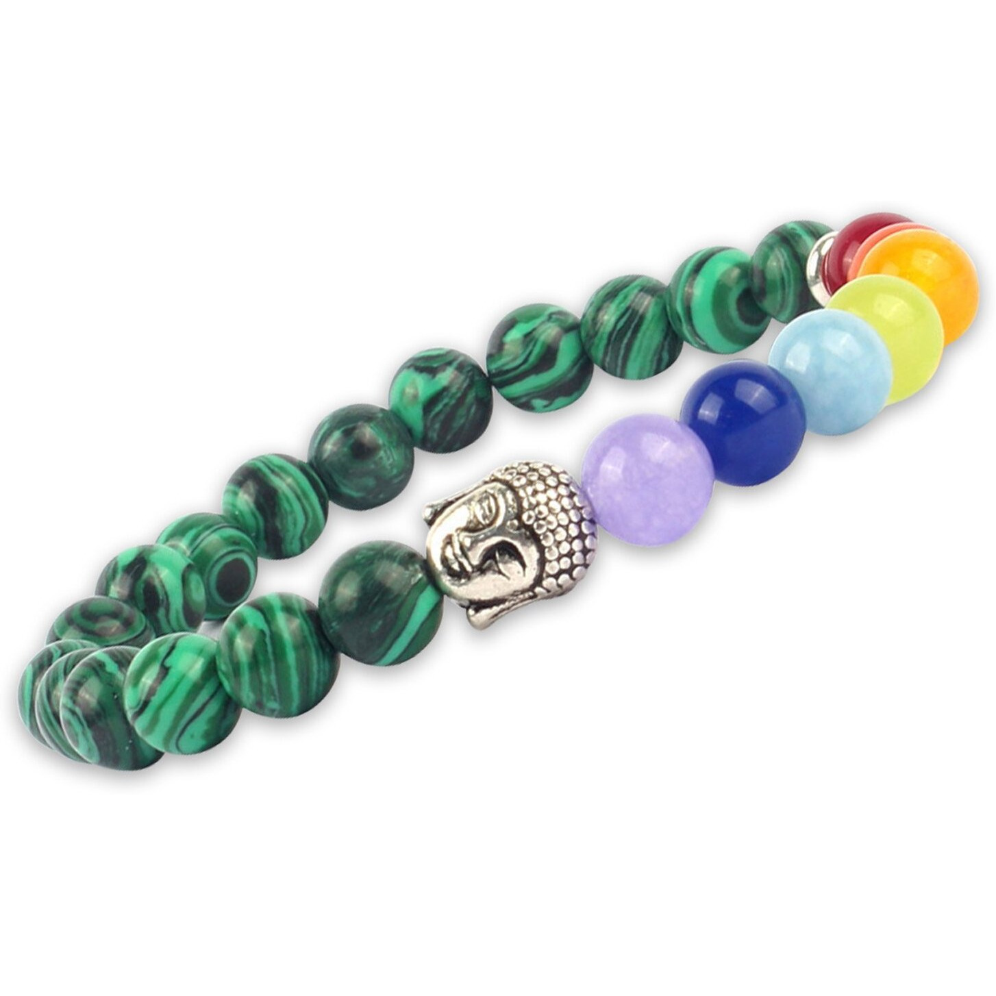 Young & Forever Gift Mens and Womens Dvine Lava Stone 7 Chakra Hamsa Hand Evil Eye Healing Yoga Beads Strand Bracelet