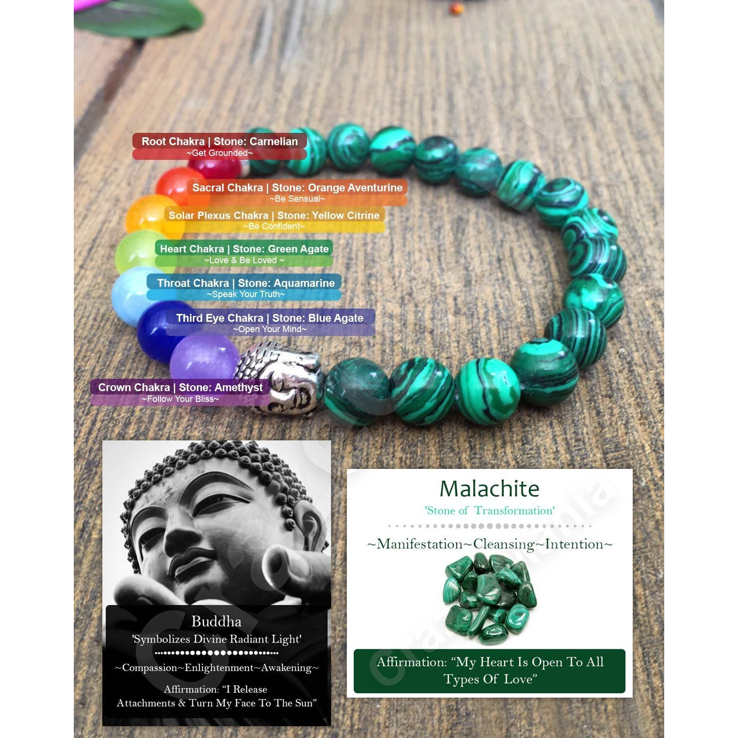 Young & Forever Gift Mens and Womens Dvine Lava Stone 7 Chakra Hamsa Hand Evil Eye Healing Yoga Beads Strand Bracelet
