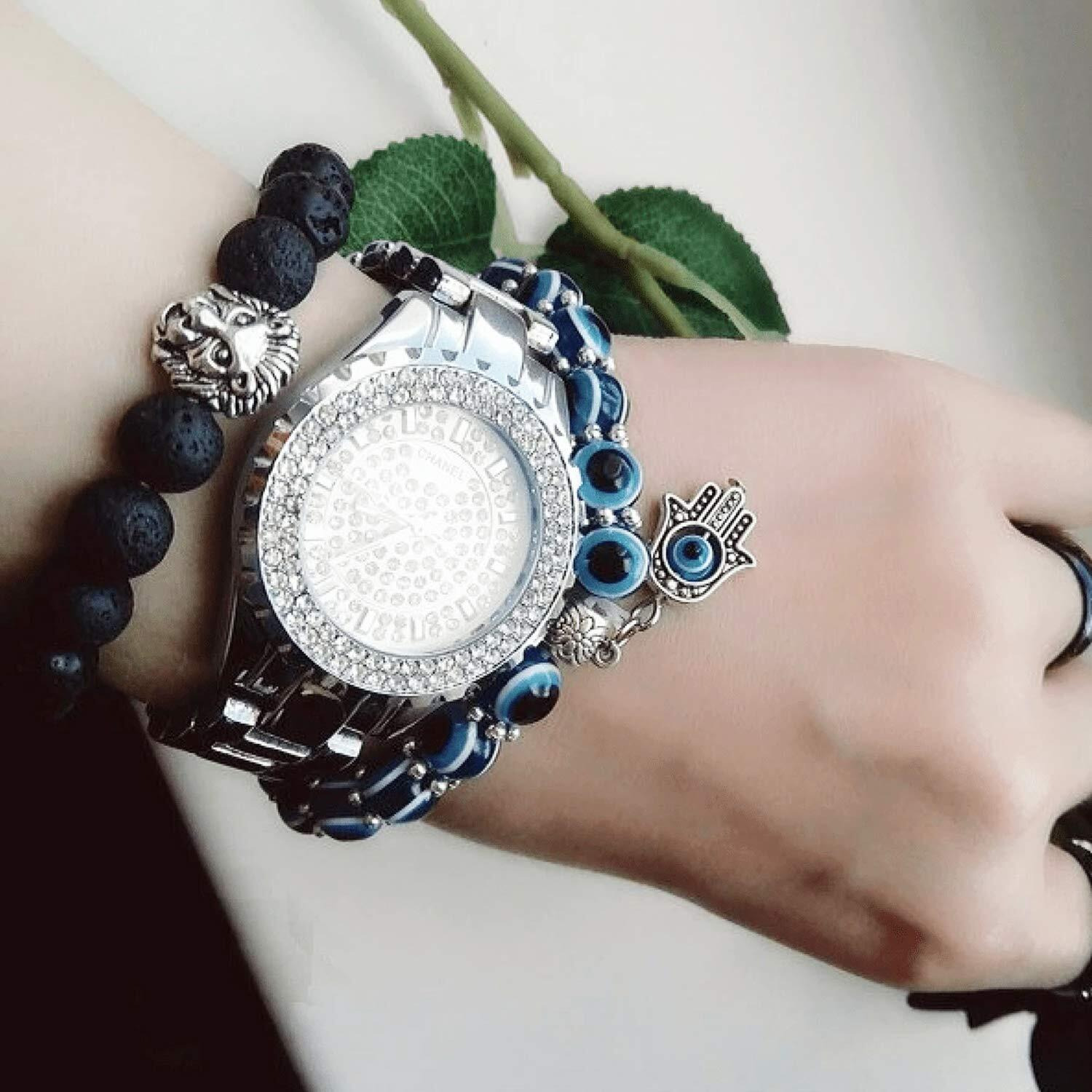 Young & Forever DVine Collection Blue Crystal Bracelet for Men and Women