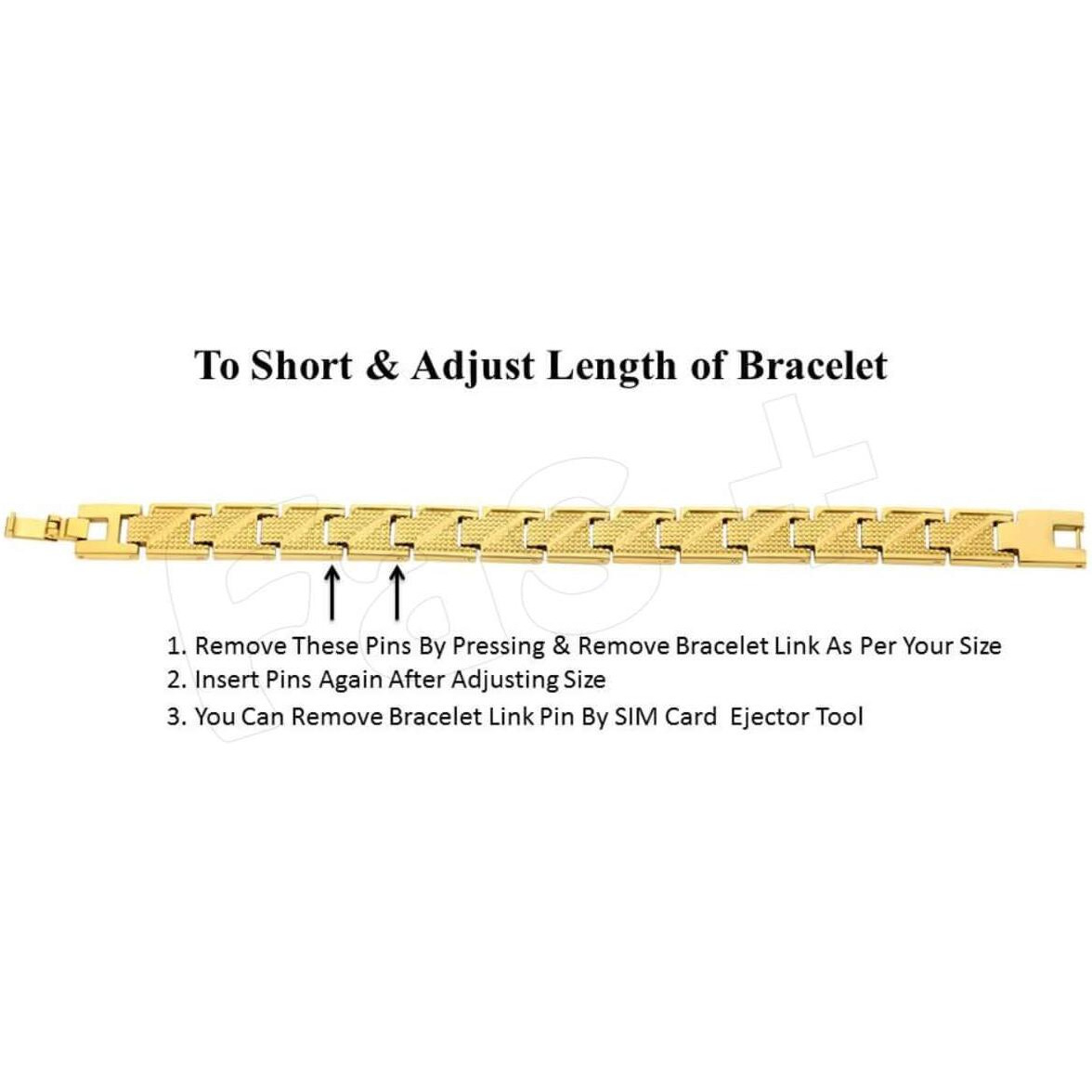 Fas + Brass Premium High Durable Guaranteed Pvd Gold Plating Looser Bracelet for Men (LBBM2) (Gold)