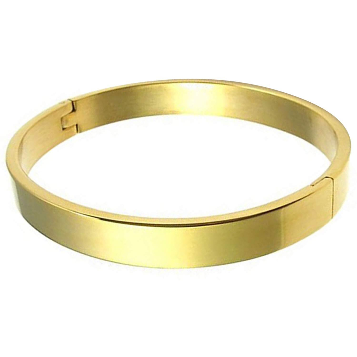 Young & Forever Gift Gold Openable Free Size Stainless Steel Trendy Kadaa Bracelet For Men And Boys.