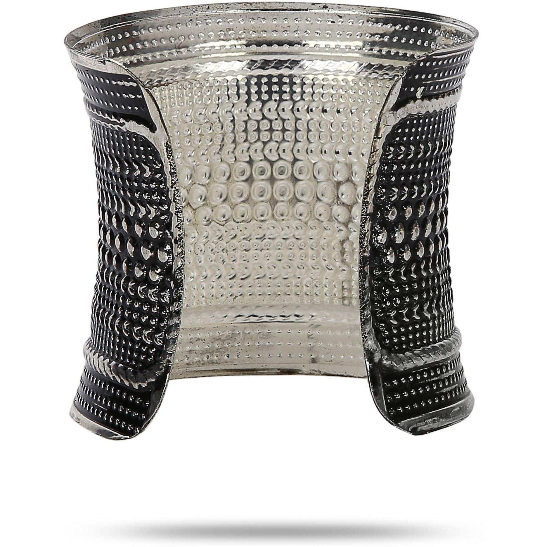 YouBella Jewellery Silver Plated Oxidised Cuff Bracelet Bangle for Women and Girls (Style 4)