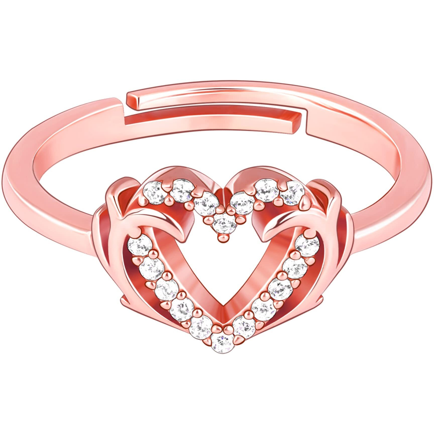 GIVA 925 Silver Rose Gold Intertwined In Love Ring, Adjustable | Rakhi Rakshabandhan Gift for Sister Bhabhi | With Certificate of Authenticity and 925 Stamp | 6 Months Warranty*