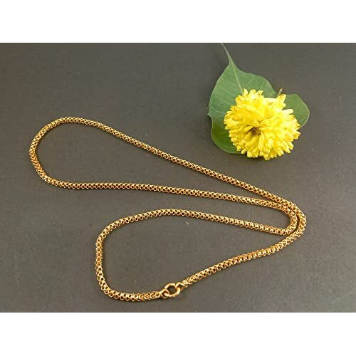 CUTE GOLD 1 Gram Micro Gold Plated & Copper Traditional Designer Fashion Jewellery Chain for Women