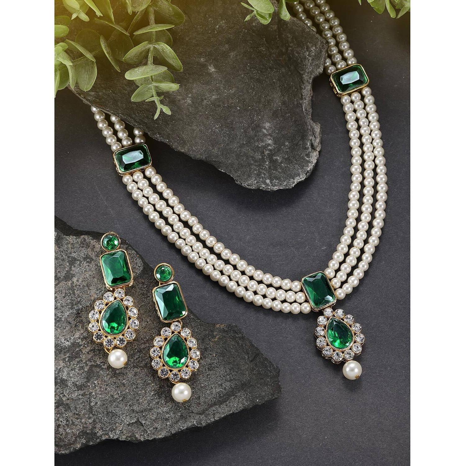 Peora Gold Plated Green Kundan Long Necklace Earring Indian Traditional Jewellery Set for Women Girls|Rakhi Rakshabandhan Gift for Sister Bhabhi, Gifts for Women