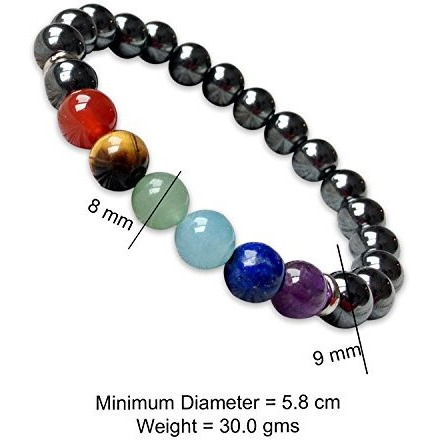 Young & Forever Gift Dvine Hematite Stone 7 Chakras Feng Shui Bracelet for Men Boys Women B641