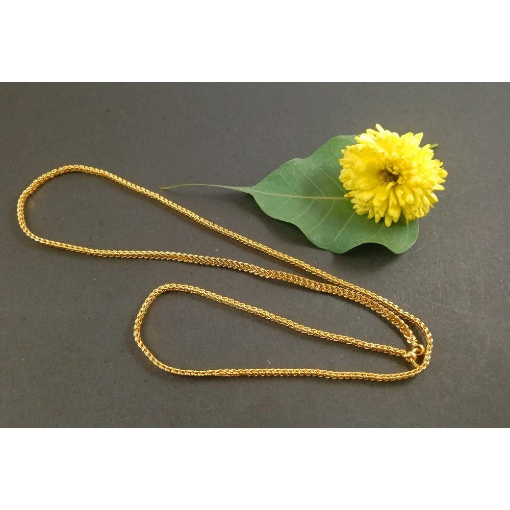 CUTE GOLD 1 Gram Micro Gold Plated & Copper Traditional Designer Fashion Jewellery Chain for Women