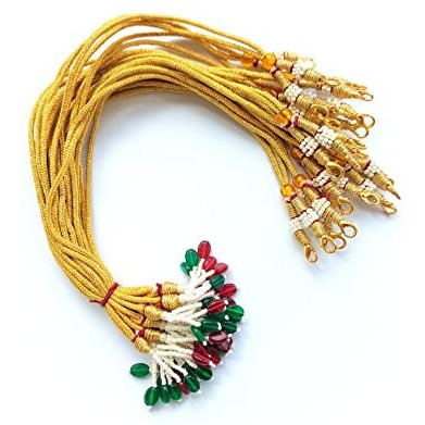 Khushi Handicrafts Pearl Necklace Back Rope Dori for Silk Thread Jewellery Terracota and Quilling Jewelry.Pack of 12