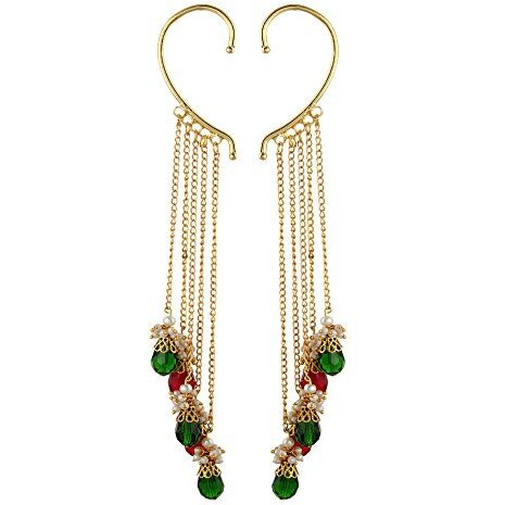 Shining Diva Multicolor Stylish Fancy Ear Cuffs Traditional Earrings for Women & Girls (Multi-Colour) (rr6815ec)