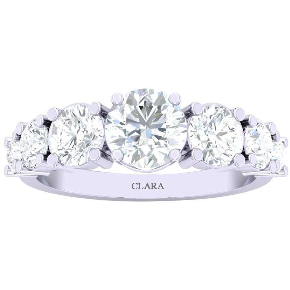Clara Made With Swiss Zirconia 925 Sterling Silver Round Solitaire Ring Gift for Women and Girls