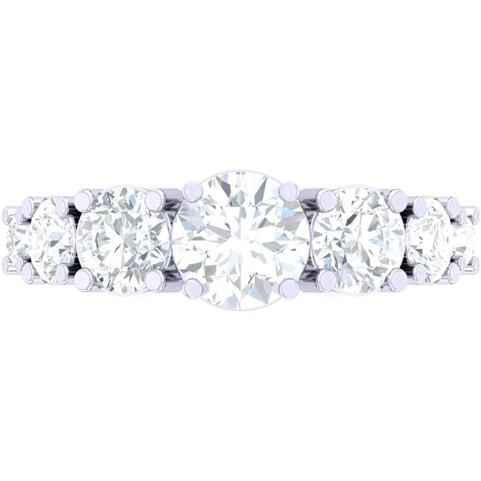 Clara Made With Swiss Zirconia 925 Sterling Silver Round Solitaire Ring Gift for Women and Girls