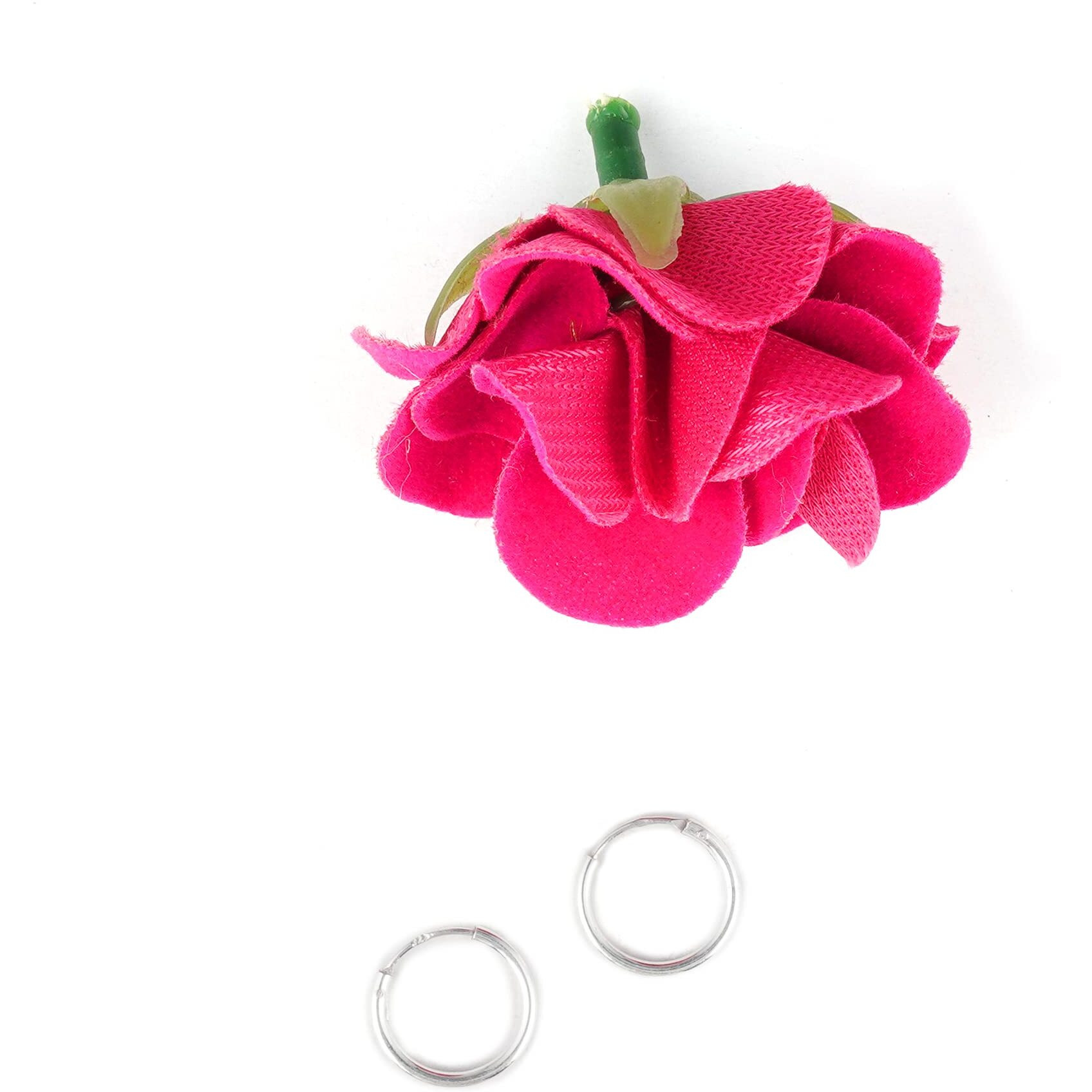 DHRUVS COLLECTION 925 Pure Silver Plain Baali/Earrings For Baby Girls & Baby Boys - 12 MM (1 year to 12 years)