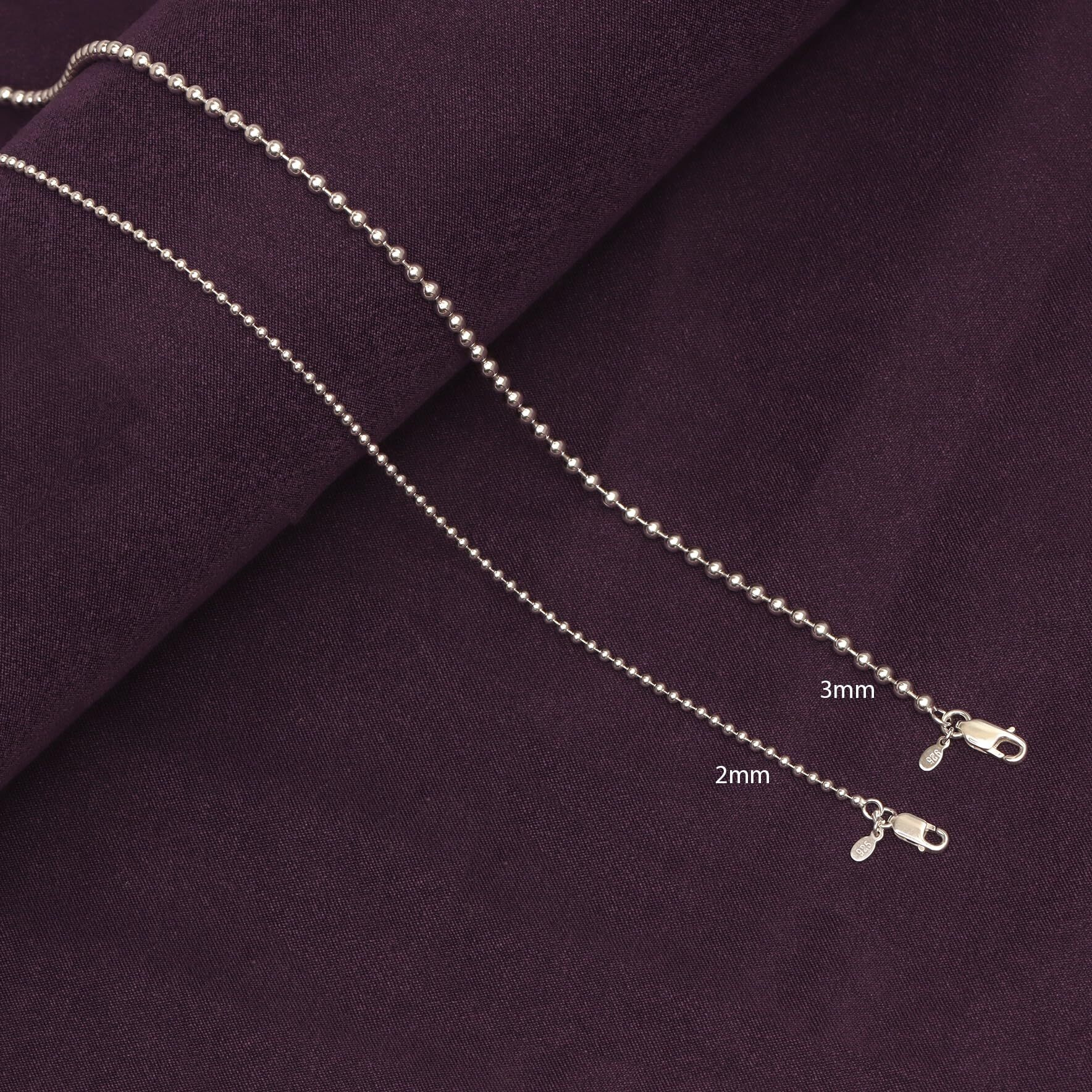 Amazon Brand - Nora Nico Girlss Womens 925 Sterling Silver BIS Hallmarked Italian Ball-Chain Necklace 16 Inches