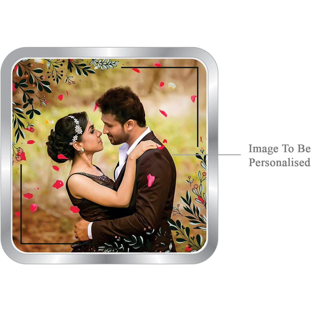 Precious Moments BIS Hallmarked Personalised Newly Married Silver Square Coin 10 Gram 999 Pure