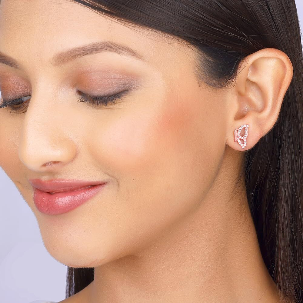 GIVA 925 Silver Rose Gold Dazzling Butterfly Earrings| Rakhi Rakshabandhan Gift for Sister Bhabhi, Gifts for Women & Girls | With Certificate of Authenticity and 925 Stamp | 6 Months Warranty*