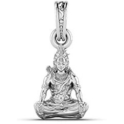 Akshat Sapphire Sterling Silver (92.5% purity) God Shiva Pendant for Men & Women Pure Silver Bhagwan Shiv Ji Locket for Good Health & Wealth