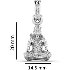 Akshat Sapphire Sterling Silver (92.5% purity) God Shiva Pendant for Men & Women Pure Silver Bhagwan Shiv Ji Locket for Good Health & Wealth