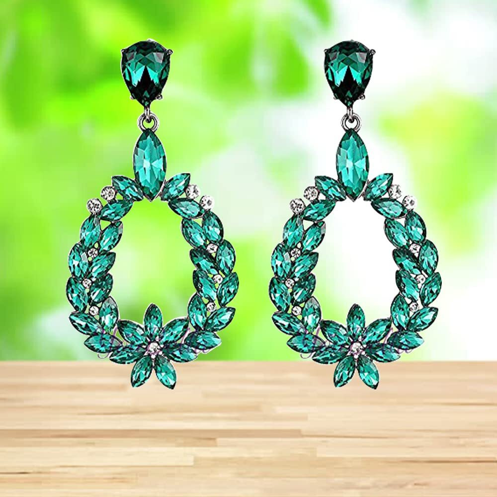 YouBella Jewellery Valentine Collection AAA Swiss Zircon Earings Fashion Earrings for Girls and Women (GREEN)