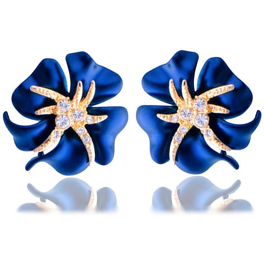 Shining Diva Fashion Jewellery Latest Traditional Stud Earrings for Women and Girls(Blue)(rrsd8627er)