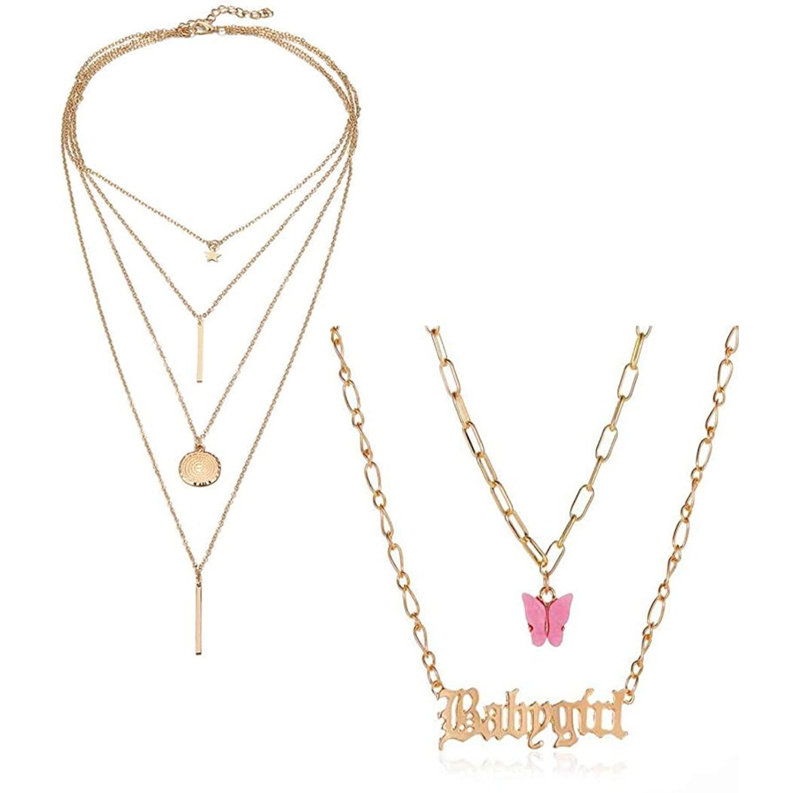 YouBella Jewellery Stylish Combo of Two Necklace Chains for Women and Girls (Style 3)