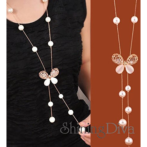 Shining Diva Fashion Stylish Long Chain Party Pendant Necklace for Women and Girls-(9599np)