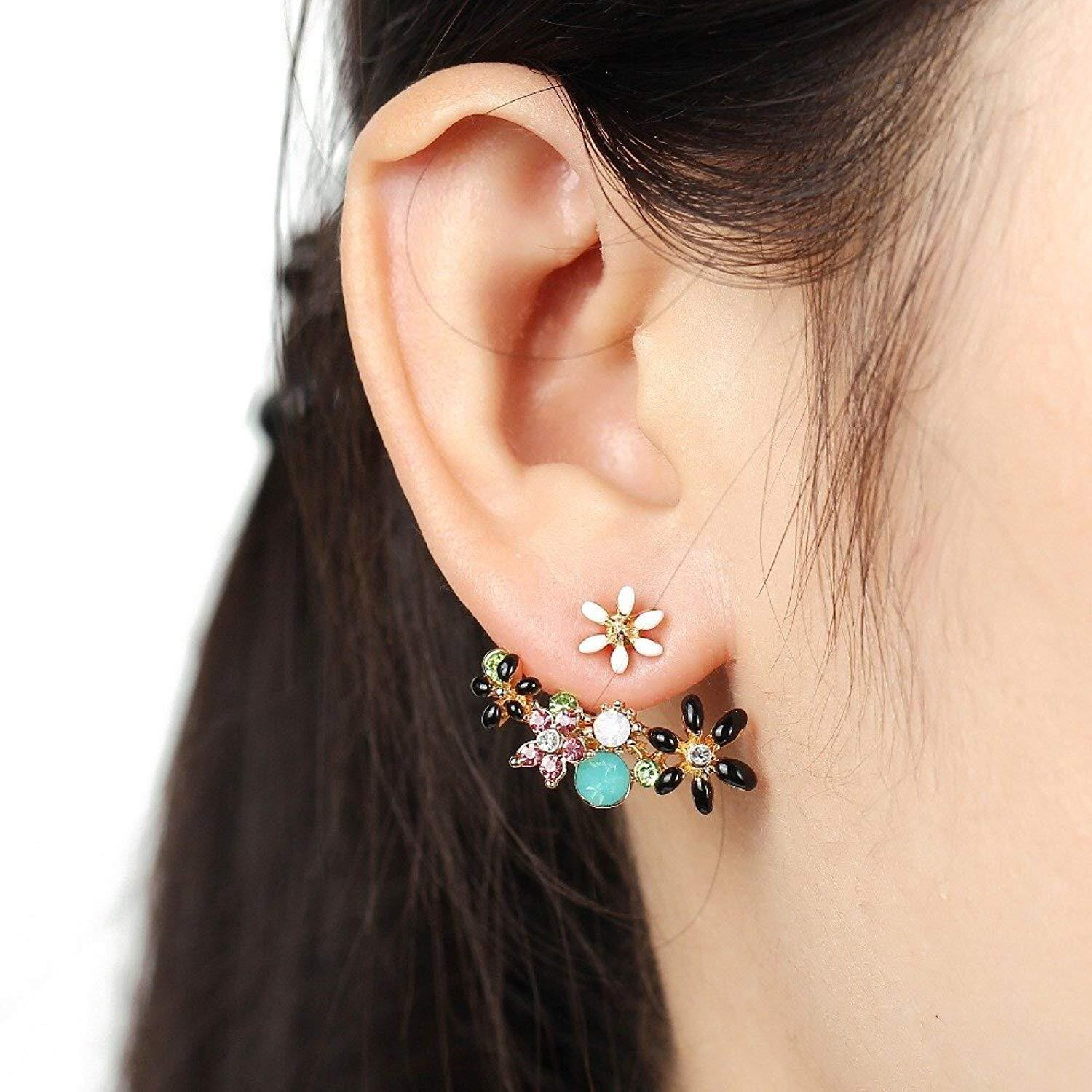 Shining Diva Fashion Multicolour Crystal Stylish Stud Earrings for Women and Girls (8844er)