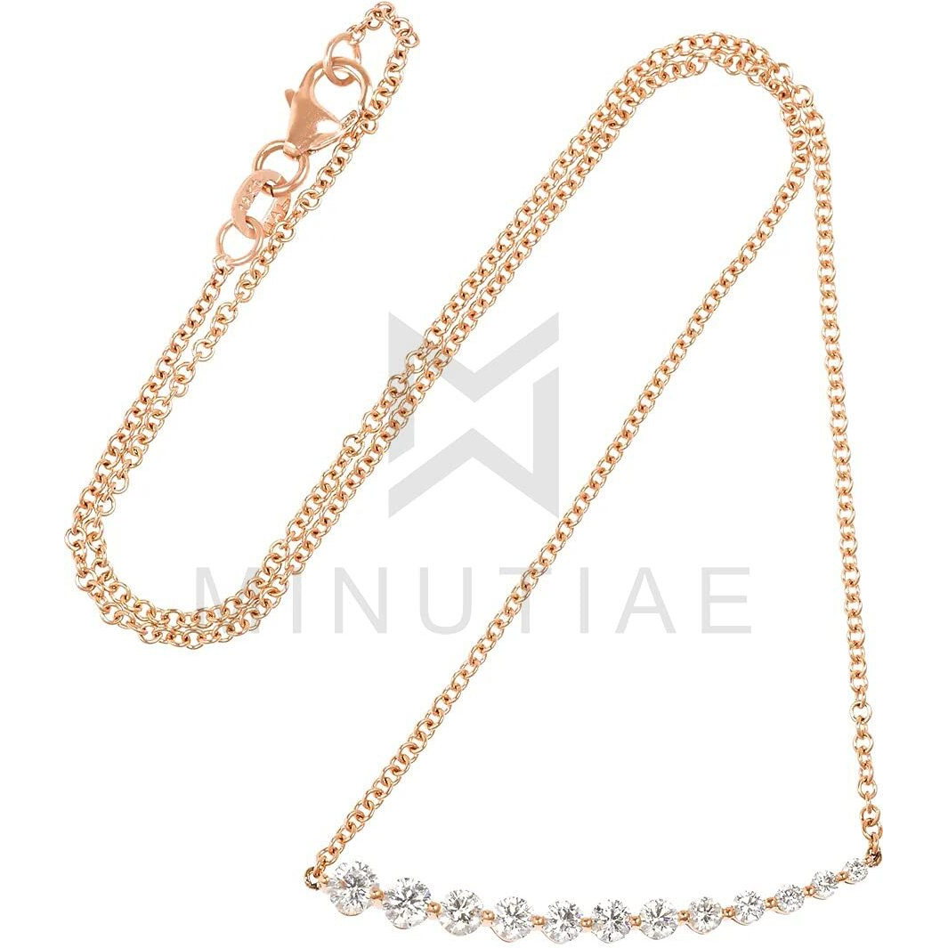 MINUTIAE Rose Gold Plated Pendant Necklace With Round Cut Solitaire Austrian Cubic Zirconia Diamond For Women And Girls With Extendable Chain Fashion Jewelry