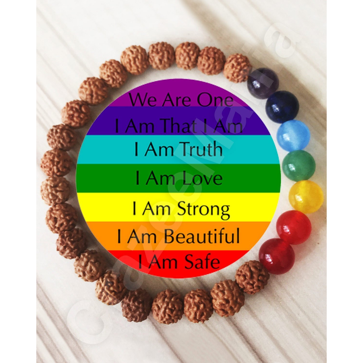 Young & Forever Gift Valentine Gifts Dvine Lava Stone 7 Chakra Hamsa Hand Evil Eye Healing Yoga Beads Strand Bracelet for Men and Women (7 Chakra + Rudraksha)