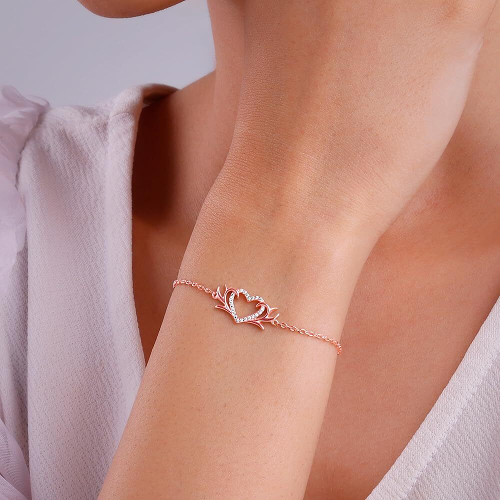 GIVA 925 Rose Gold Intertwined In Love Bracelet,Adjustable|Gift For Girlfriend,Rakshabandhan Gift For Sister Bhabhi,Women&Girls|With Certificate Of Authenticity And 925 Stamp|6 Months Warranty*
