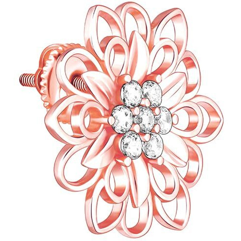 GIVA 925 Silver Rose Gold Blooming Flower Stud Earrings| Rakhi Rakshabandhan Gift for Sister Bhabhi, Gifts for Women & Girls | With Certificate of Authenticity and 925 Stamp | 6 Months Warranty*