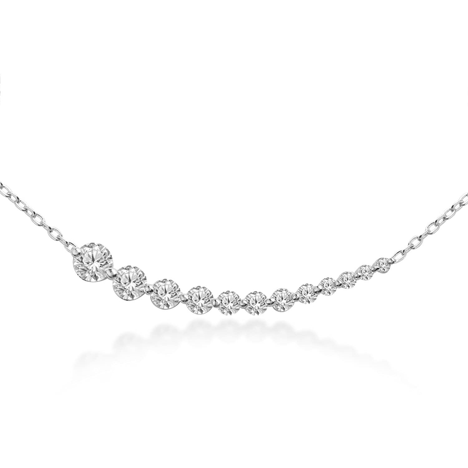 MINUTIAE Silver Plated Pendant Necklace With Round Cut Solitaire Austrian Cubic Zirconia Diamond For Women And Girls With Extendable Chain Fashion Jewelry