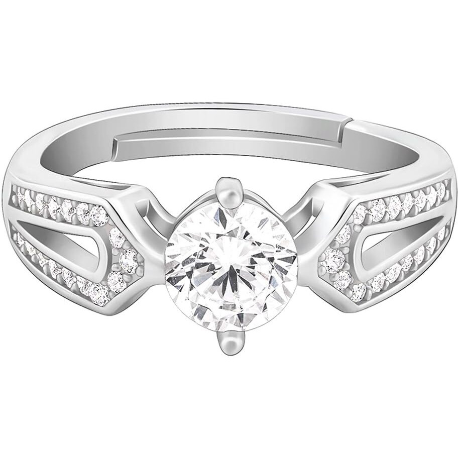 GIVA 925 Silver Silver Zircon Elegant Loop Ring, Adjustable | Gifts for Girlfriend, Rakhi Rakshabandhan Gift for Sister Bhabhi , Gifts for Women & Girls | With Certificate of Authenticity and 925 Stamp | 6 Month Warranty*