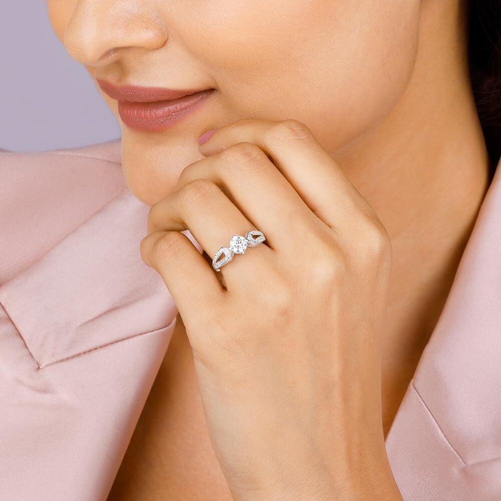 GIVA 925 Silver Silver Zircon Elegant Loop Ring, Adjustable | Gifts for Girlfriend, Rakhi Rakshabandhan Gift for Sister Bhabhi , Gifts for Women & Girls | With Certificate of Authenticity and 925 Stamp | 6 Month Warranty*