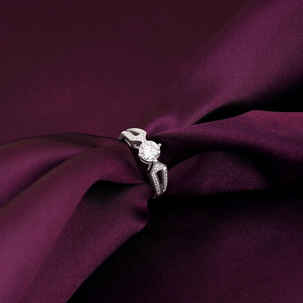 GIVA 925 Silver Silver Zircon Elegant Loop Ring, Adjustable | Gifts for Girlfriend, Rakhi Rakshabandhan Gift for Sister Bhabhi , Gifts for Women & Girls | With Certificate of Authenticity and 925 Stamp | 6 Month Warranty*