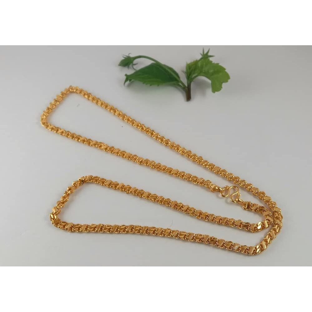 CUTE GOLD 1 Gram Micro Gold Plated & Copper Traditional Designer Fashion Jewellery Chain for Women