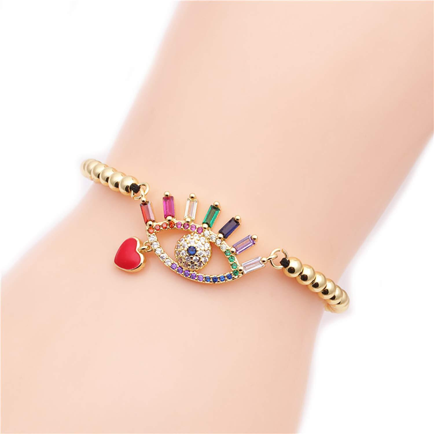 Young & Forever Gift Gold Plated Bracelet for Women Evil Eye Bracelets for Women and Girls