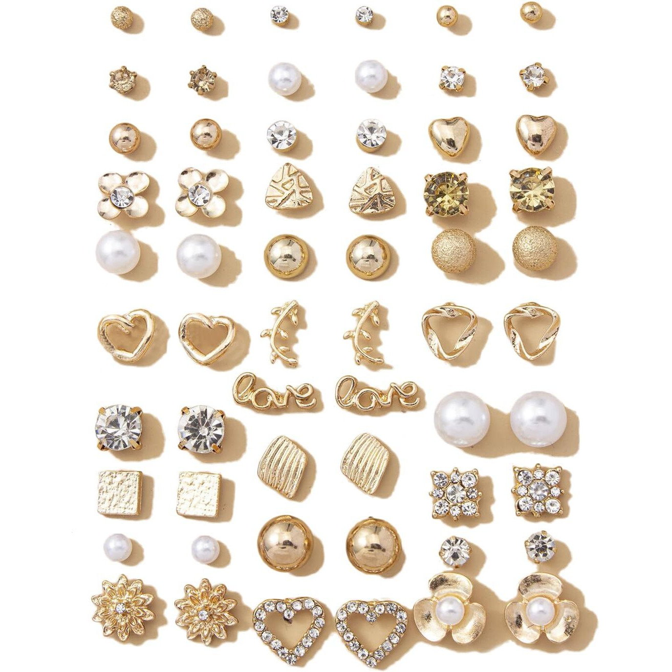 Shining Diva Fashion Latest 24-36 pairs Earrings Combo Set Crystal Pearl Stud Earrings for Women and Girls (Style42-multicolor)