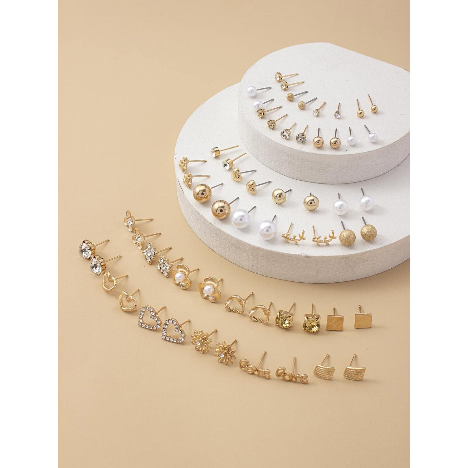 Shining Diva Fashion Latest 24-36 pairs Earrings Combo Set Crystal Pearl Stud Earrings for Women and Girls (Style42-multicolor)