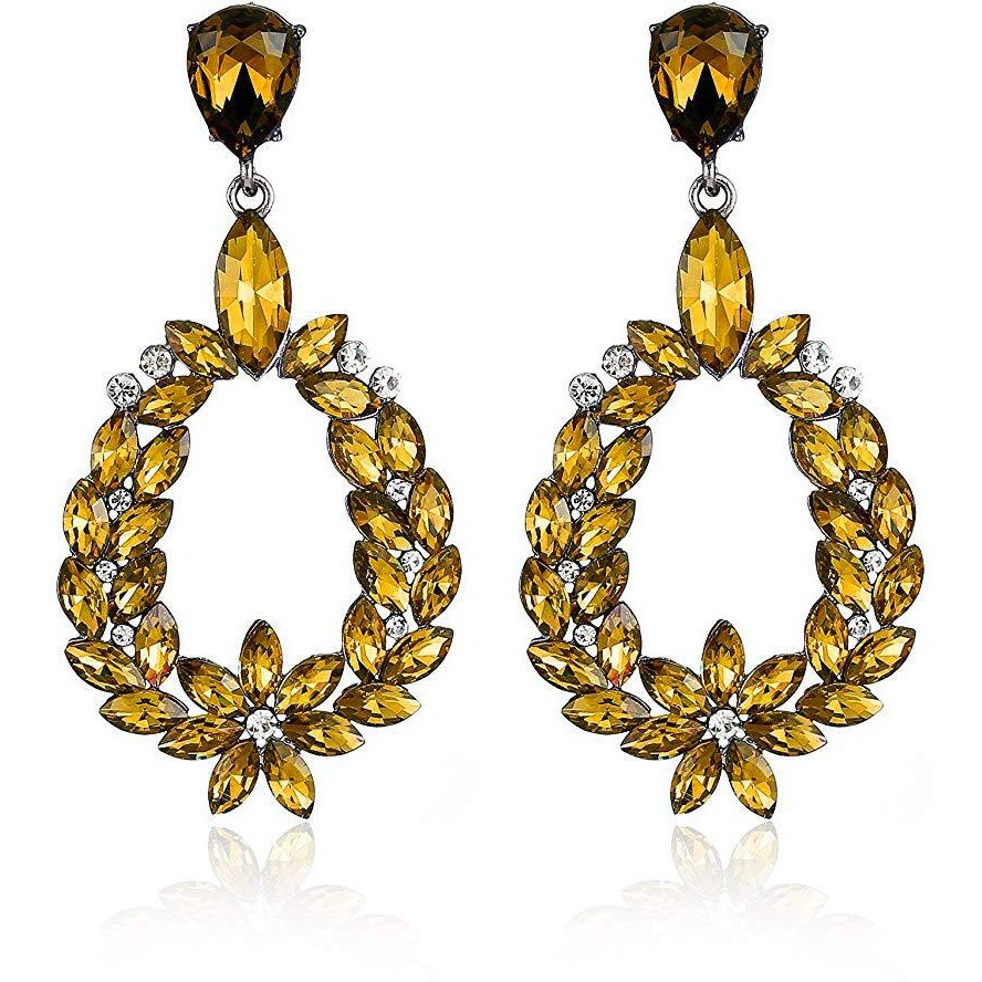 YouBella Jewellery Valentine Collection AAA Swiss Zircon Earings Fashion Earrings for Girls and Women (LIGHT BROWN)