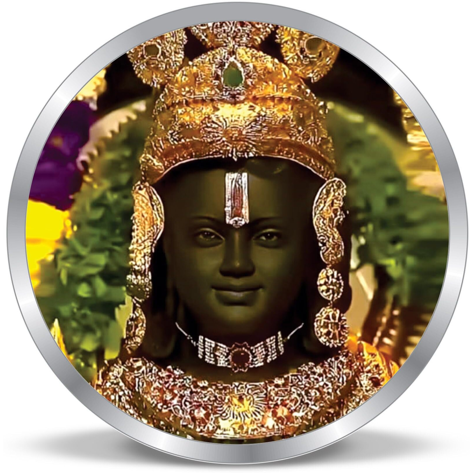 Precious Moments 10 Gram Silver Coin Ram Lalla | Ram Mandir | Ayodha Temple | Colorful Designs 999 Pure BIS Hallmarked with Gift Box by ACPL