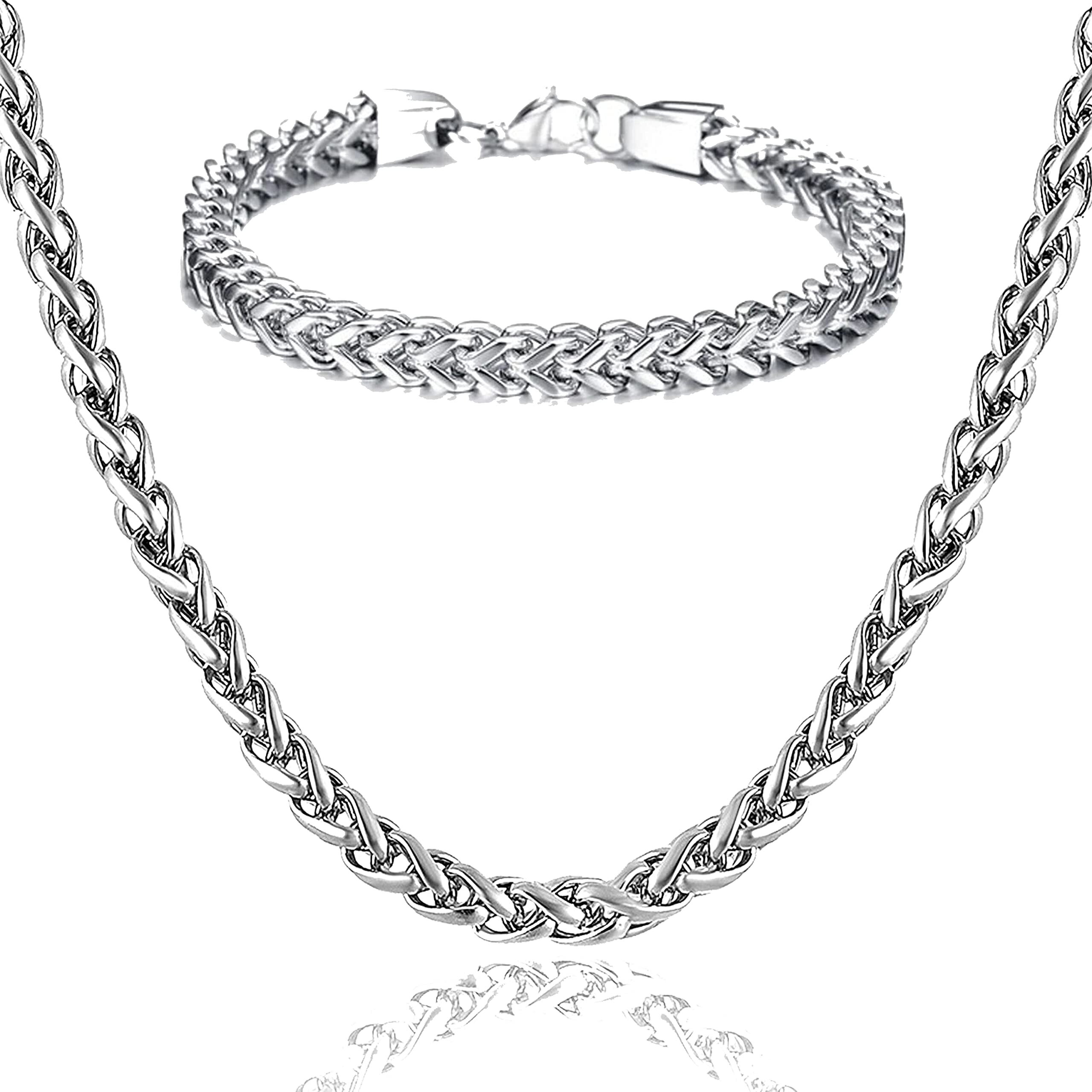 Fashion Frill Silver Chain For Boys Stainless Steel Silver Chain For Men Boys Silver Bracelet For Men Mens Jewellery Bracelets Combo