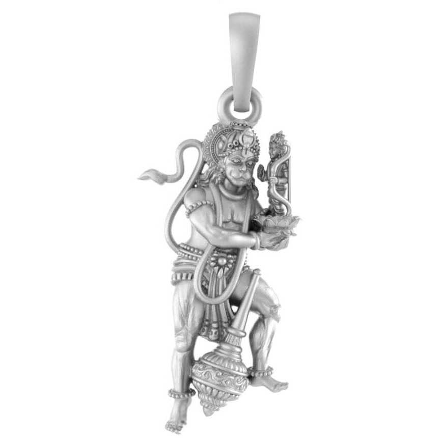AKSHAT SAPPHIRE Sterling Silver (92.5% purity) God Ram and Hanuman Pendant for Men & Women Pure Silver Bhagwan Shri Ram and Hanuman Locket for Good Health & Wealth