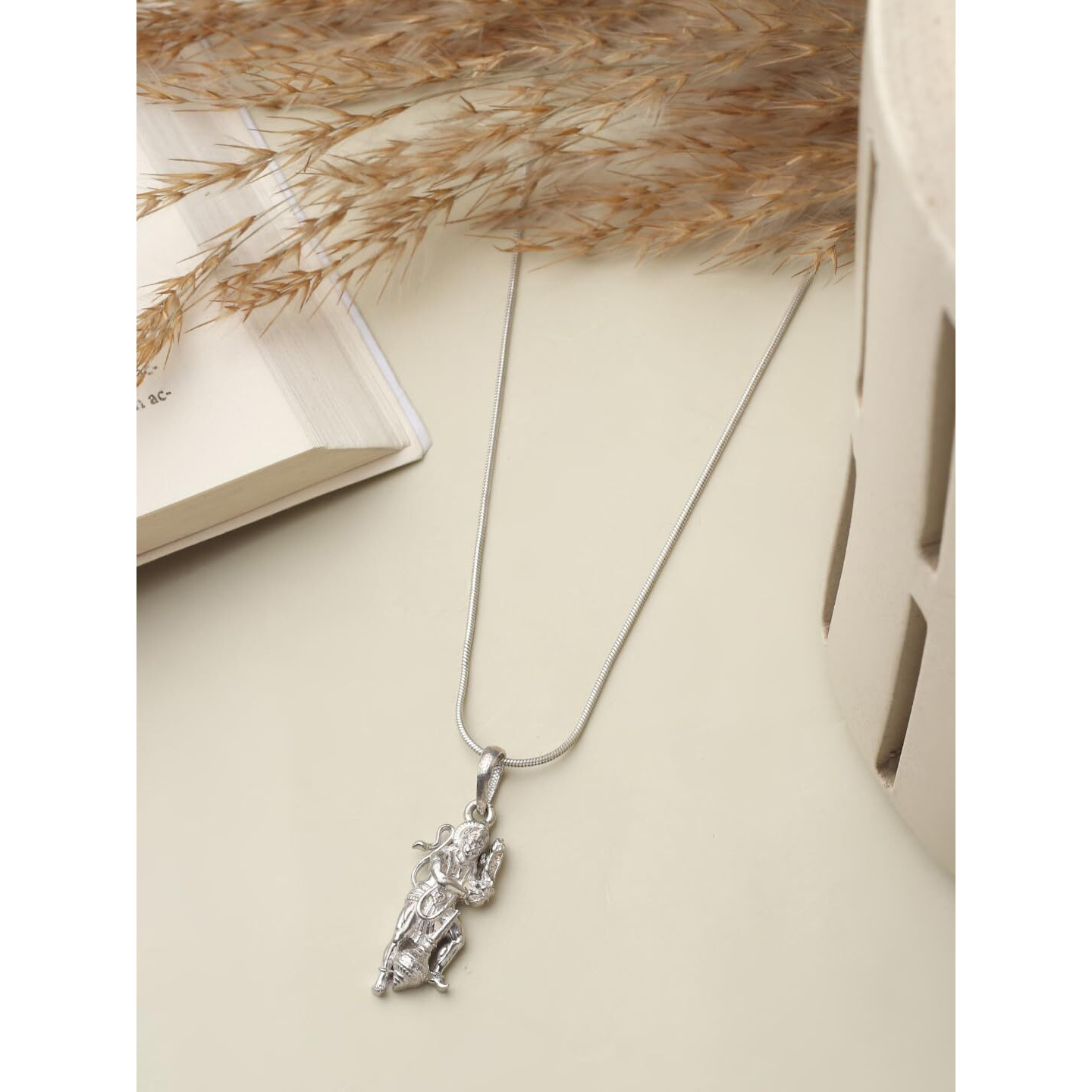 AKSHAT SAPPHIRE Sterling Silver (92.5% purity) God Ram and Hanuman Pendant for Men & Women Pure Silver Bhagwan Shri Ram and Hanuman Locket for Good Health & Wealth
