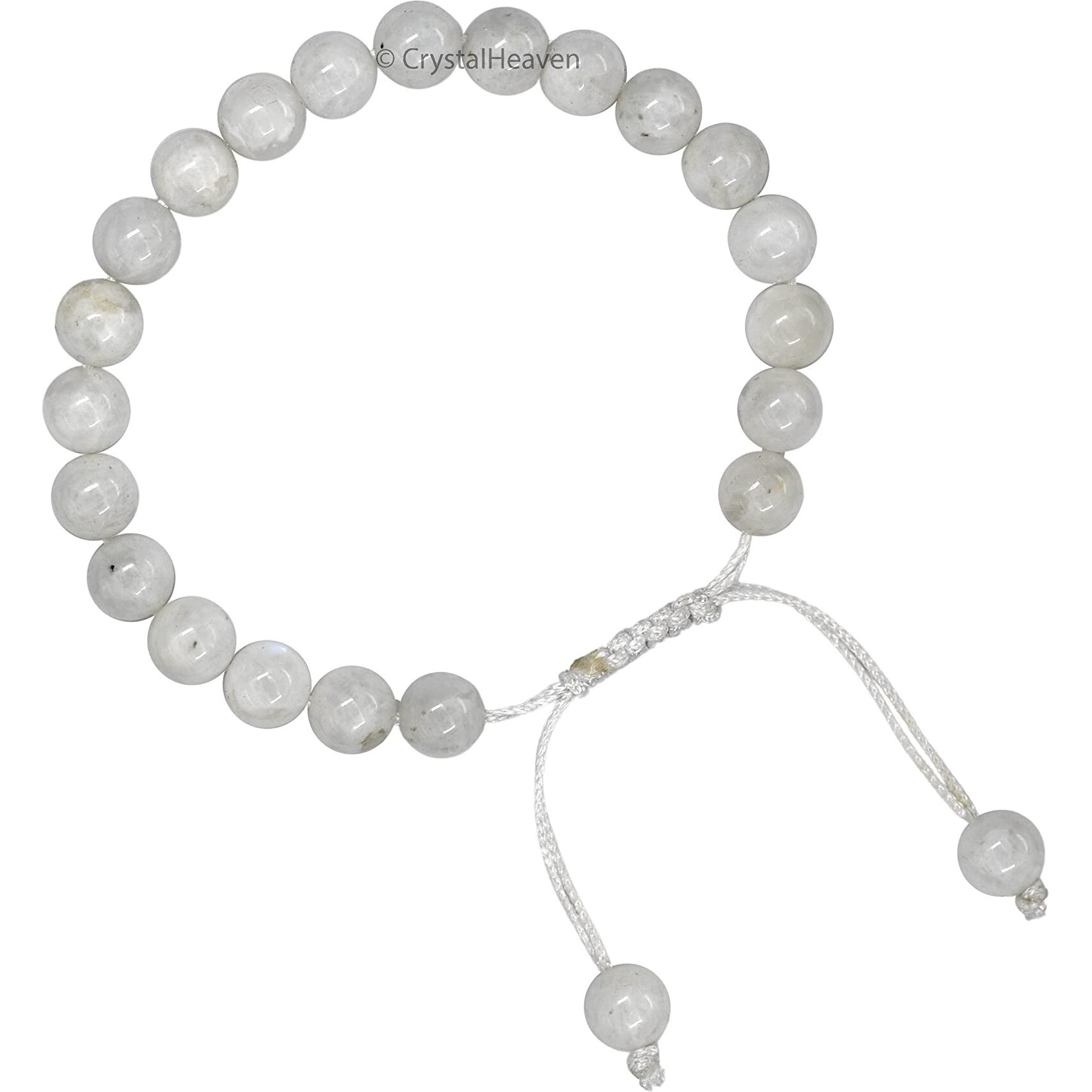 Certified Natural Healing Rainbow Moonstone Crystal Bracelet for Women Men - AAA Grade Original Healing Gemstone Adjustable Bracelet for Yoga Reiki Meditation Feng Shui