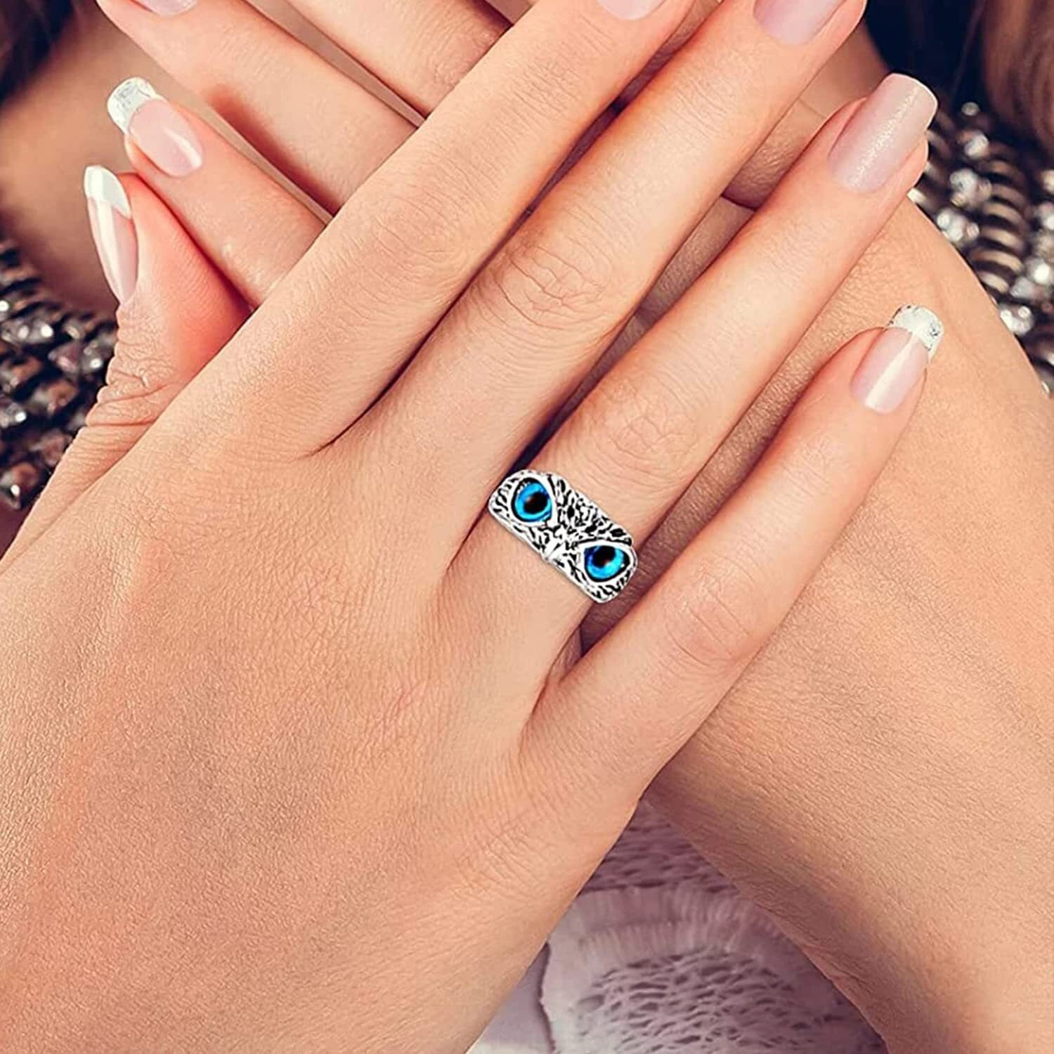 Fashion Frill Owl Face Silver Ring For Men Boys Stainless Steel Silver Owl Design Silver Ring For Men Boys Girls Mens Jewellery Ring Set Combo Love Gifts Pack of 4