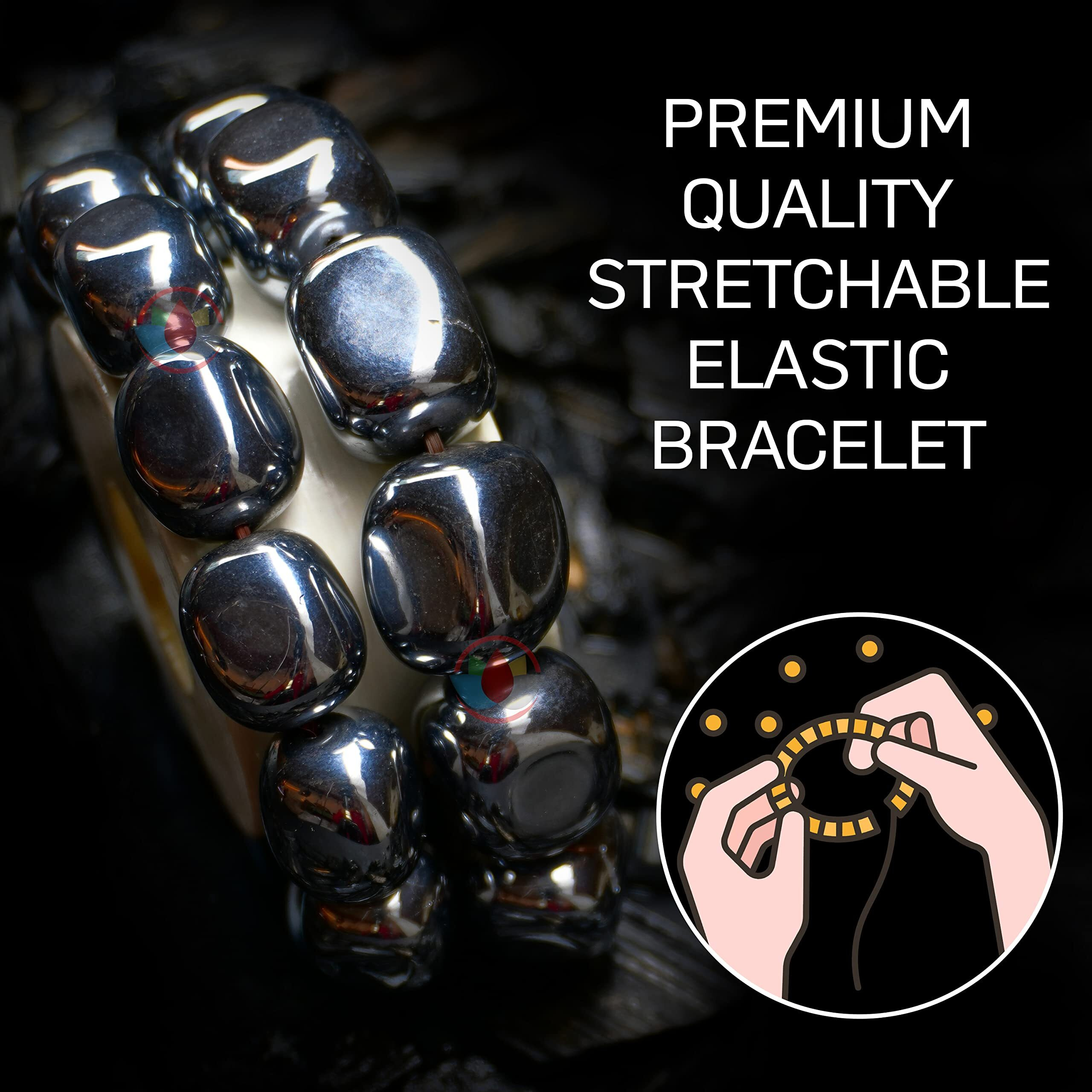 REMEDYWALA Charged Energized Certified Natural Shungite Bracelet For Reiki, Balance Chakra, Positive Energy, Healing | Shungite Bracelet For Unisex Adult