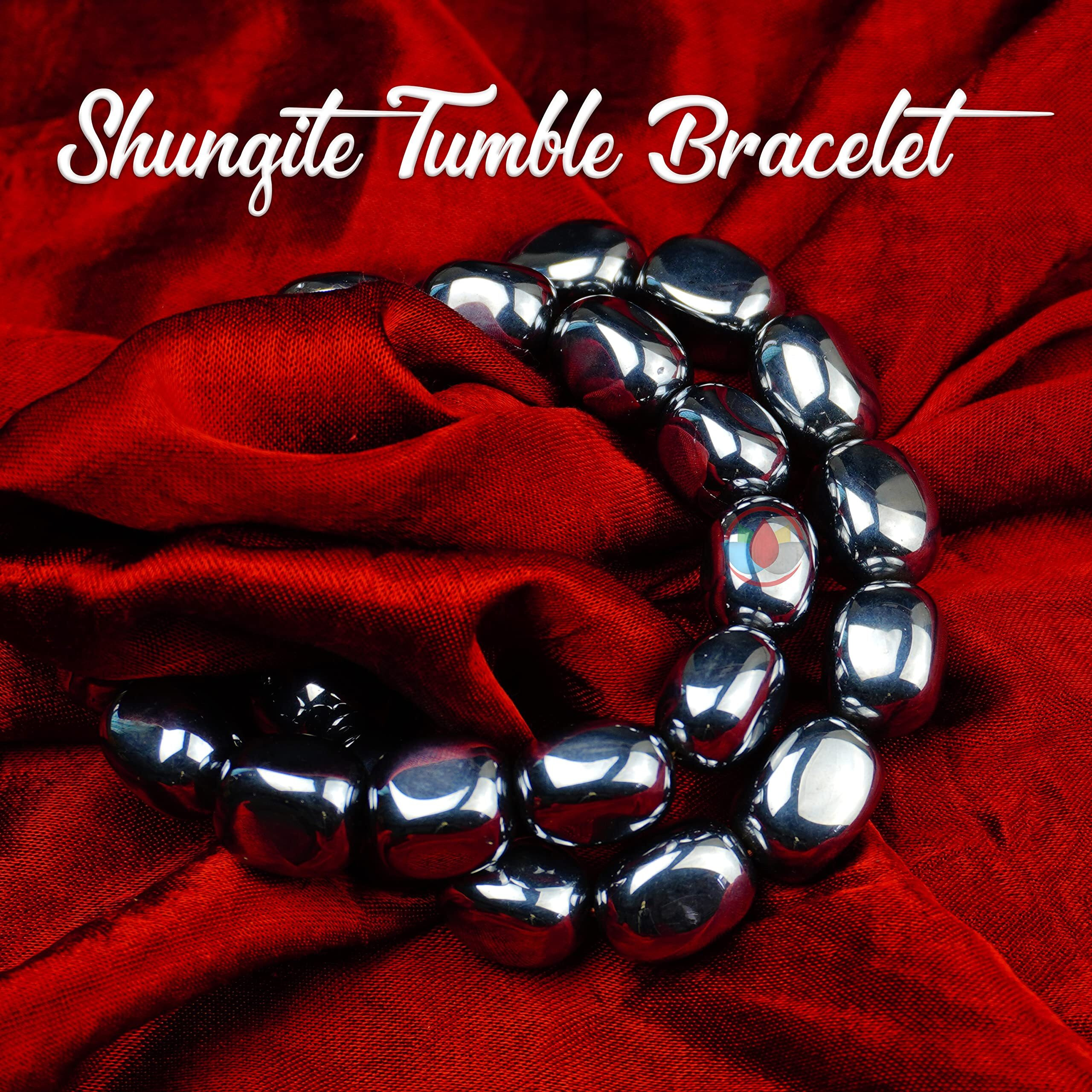 REMEDYWALA Charged Energized Certified Natural Shungite Bracelet For Reiki, Balance Chakra, Positive Energy, Healing | Shungite Bracelet For Unisex Adult